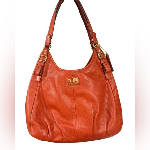 Coach Madison Maggie Burnt Orange Leather Hobo Bag with COA - Picture 1 of 11